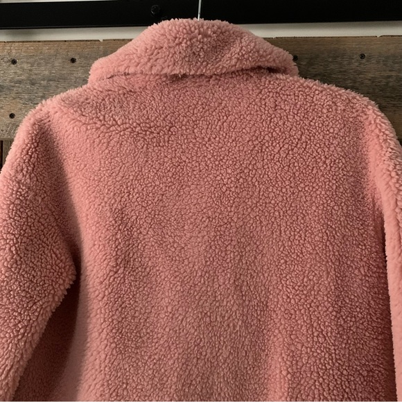 Women’s 38 STAND STUDIO CAMILLE COCOON Champagne Pink Fleece Teddy Coat EXC - Picture 8 of 13